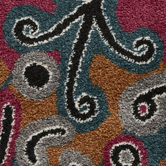 Think Rugs Machine Made Shaggy Collection - Royal Normadic Dark Multi A641