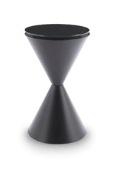 Gillmore Space Iona Collection Hourglass Side Table with Black Matt Powder Base