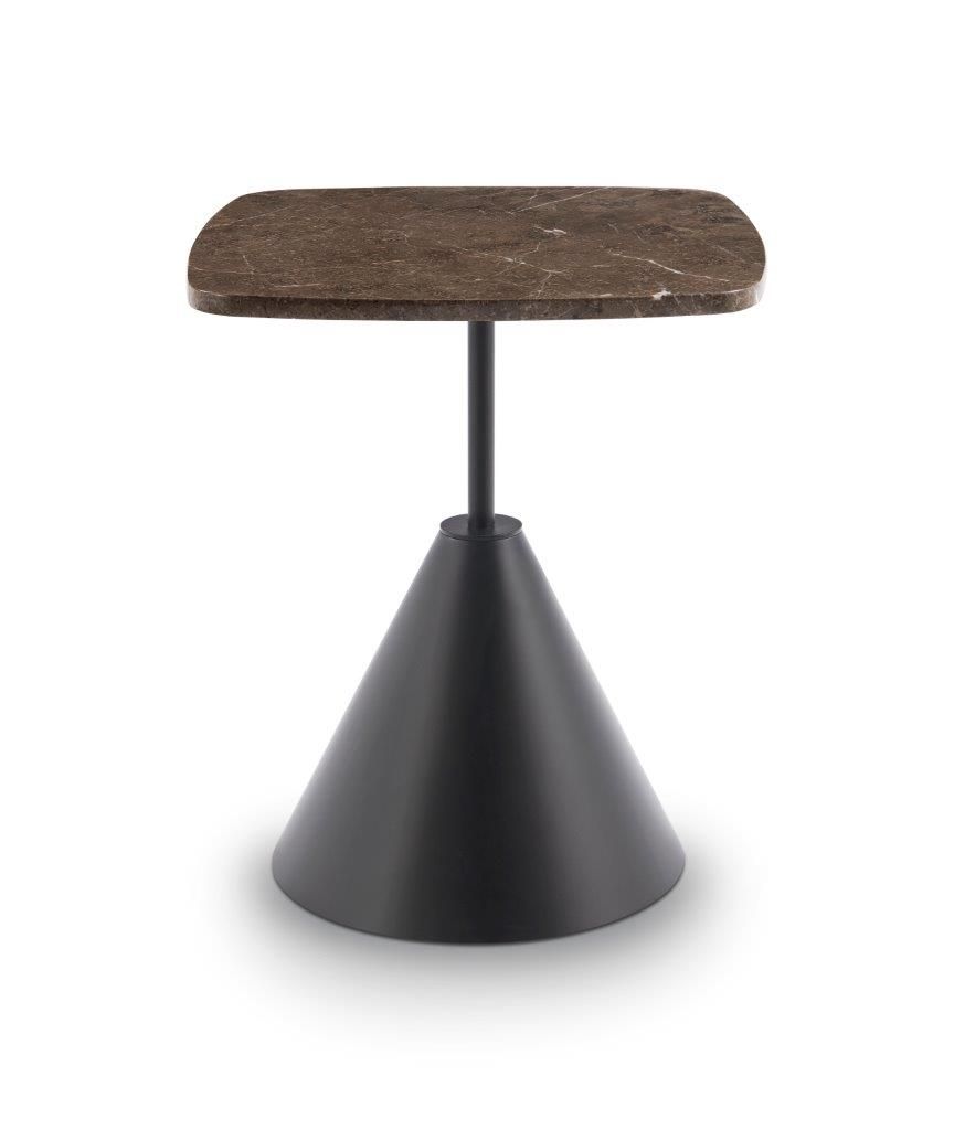 Gillmore Space Iona Collection Square Side Table with Black Matt Powder Base