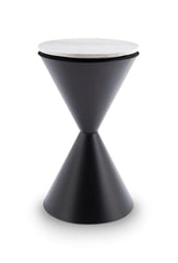 Gillmore Space Iona Collection Hourglass Side Table with Black Matt Powder Base
