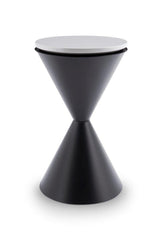 Gillmore Space Iona Collection Hourglass Side Table with Black Matt Powder Base
