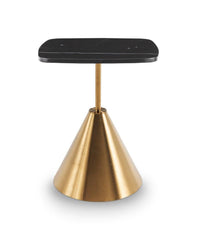Gillmore Space Iona Collection Square Side Table with Brass Base