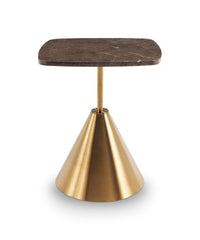 Gillmore Space Iona Collection Square Side Table with Brass Base