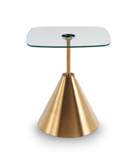 Gillmore Space Iona Collection Square Side Table with Brass Base