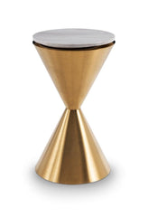 Gillmore Space Iona Collection Hourglass Side Table with Brushed Brass Base