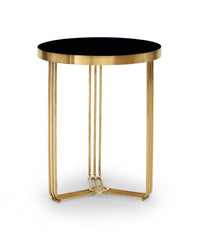Gillmore Space Finn Collection Circular Side Table with Brushed Brass Frame