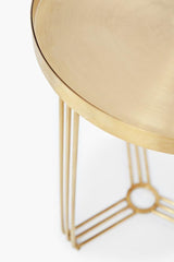Gillmore Space Finn Collection Circular Side Table with Brushed Brass Frame