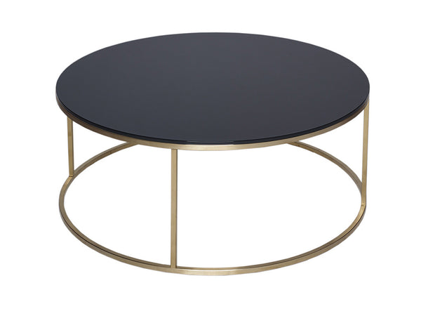 Black and gold round deals side table