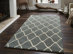 Think Rugs Hand Tufted Wool Collection - Elements EL 65 Blue