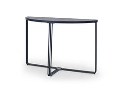 Gillmore Space Finn Collection Demi Lune Console Table with Matt Black Frame