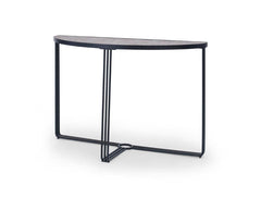 Gillmore Space Finn Collection Demi Lune Console Table with Matt Black Frame