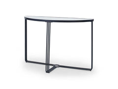 Gillmore Space Finn Collection Demi Lune Console Table with Matt Black Frame