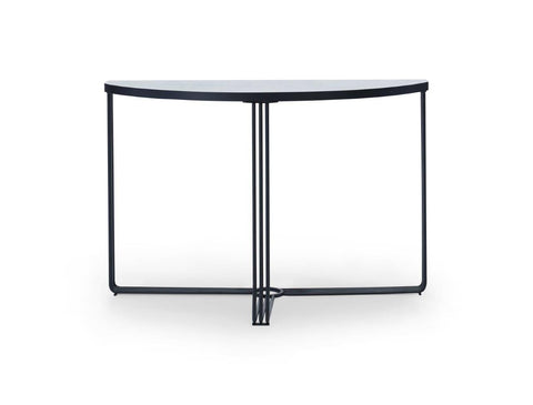 Gillmore Space Finn Collection Demi Lune Console Table with Matt Black Frame