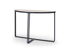 Gillmore Space Finn Collection Demi Lune Console Table with Matt Black Frame