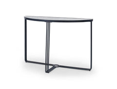 Gillmore Space Finn Collection Demi Lune Console Table with Matt Black Frame