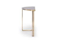 Gillmore Space Finn Collection Demi Lune Console Table with Brushed Brass Frame