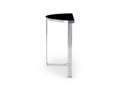 Gillmore Space Finn Collection Demi Lune Console Table with Polished Chrome Frame