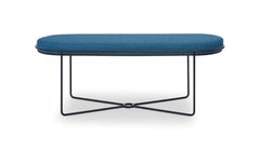 Gillmore Space Finn Collection Ottoman with Upholstered Top and Matt Black Frame