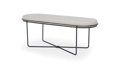 Gillmore Space Finn Collection Ottoman with Upholstered Top and Matt Black Frame