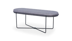Gillmore Space Finn Collection Ottoman with Upholstered Top and Matt Black Frame