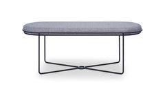 Gillmore Space Finn Collection Ottoman with Upholstered Top and Matt Black Frame