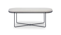 Gillmore Space Finn Collection Ottoman with Upholstered Top and Matt Black Frame