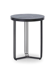 Gillmore Space Finn Collection Circular Side Table with Matt Black Frame