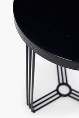 Gillmore Space Finn Collection Circular Side Table with Matt Black Frame