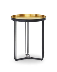 Gillmore Space Finn Collection Circular Side Table with Matt Black Frame