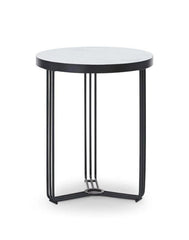 Gillmore Space Finn Collection Circular Side Table with Matt Black Frame