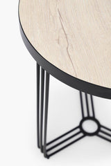 Gillmore Space Finn Collection Circular Side Table with Matt Black Frame