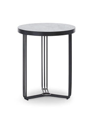 Gillmore Space Finn Collection Circular Side Table with Matt Black Frame