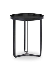 Gillmore Space Finn Collection Circular Side Table with Matt Black Frame