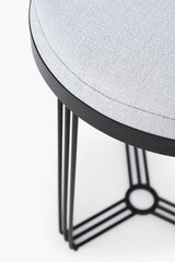 Gillmore Space Finn Collection Circular Side Table/Stool with Upholstered Top and Matt Black Frame
