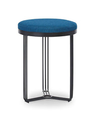 Gillmore Space Finn Collection Circular Side Table/Stool with Upholstered Top and Matt Black Frame