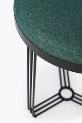 Gillmore Space Finn Collection Circular Side Table/Stool with Upholstered Top and Matt Black Frame