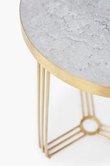 Gillmore Space Finn Collection Circular Side Table with Brushed Brass Frame
