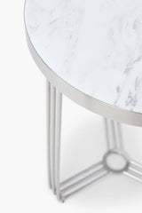 Gillmore Space Finn Collection Circular Side Table with Polished Chrome Frame