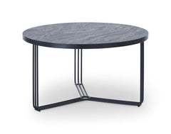 Gillmore Space Finn Collection Small Circular Coffee Table with Matt Black Frame