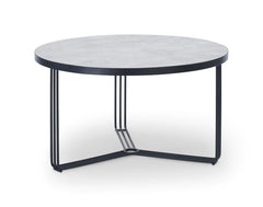 Gillmore Space Finn Collection Small Circular Coffee Table with Matt Black Frame