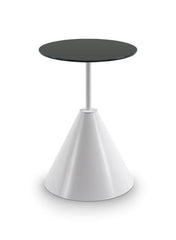 Gillmore Space Iona Collection Round Side Table with White Gloss Powder Base