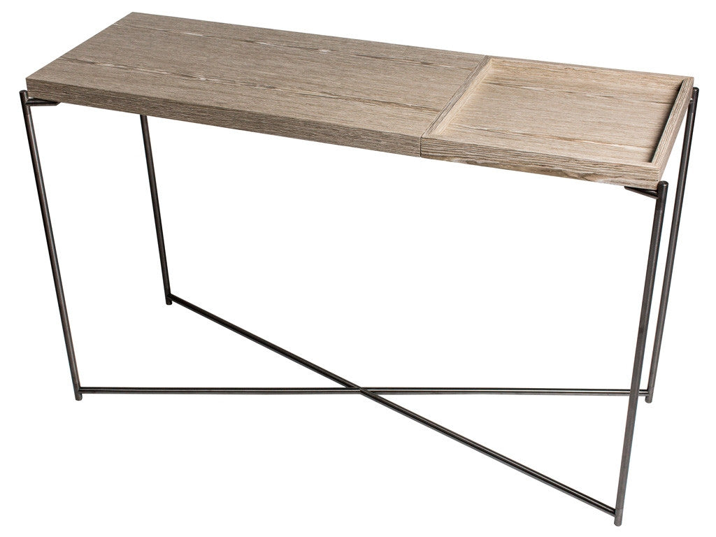 Gillmore Space Iris Large Console Table - Small Tray Combination Top