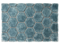 Think Rugs Hand Tufted Shaggy Collection - Noble House NH 30782 Blue