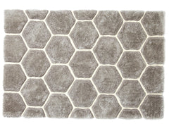 Think Rugs Hand Tufted Shaggy Collection - Noble House NH 30782 Grey/White