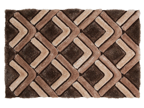 Think Rugs Hand Tufted Shaggy Collection - Noble House NH 8199 Brown