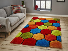 Think Rugs Hand Tufted Shaggy Collection - Noble House NH 30782 Multi