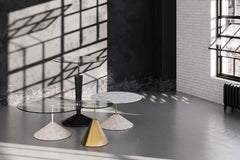 Gillmore Space Iona Collection Square Side Table with White Gloss Powder Base