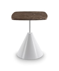 Gillmore Space Iona Collection Square Side Table with White Gloss Powder Base