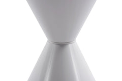 Gillmore Space Iona Collection Hourglass Side Table with White Gloss Powder Base