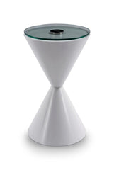 Gillmore Space Iona Collection Hourglass Side Table with White Gloss Powder Base